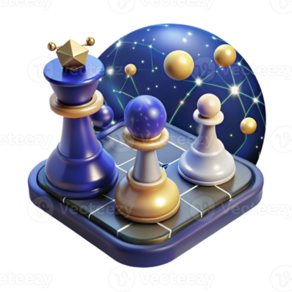 dramatic artistic Cosmic Chess Strategy Game of Stars Pieces high resolution png