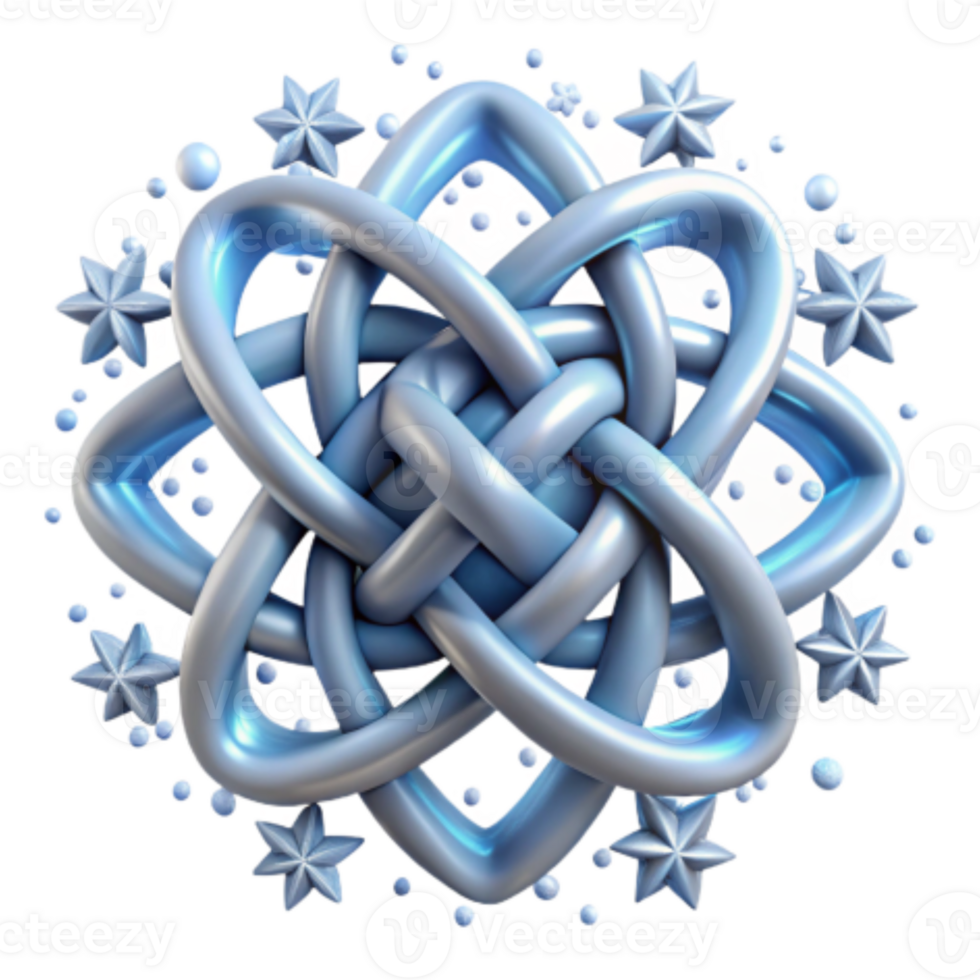 extraordinary contemporary Interwoven Knot Design Abstract 3D Art high quality png