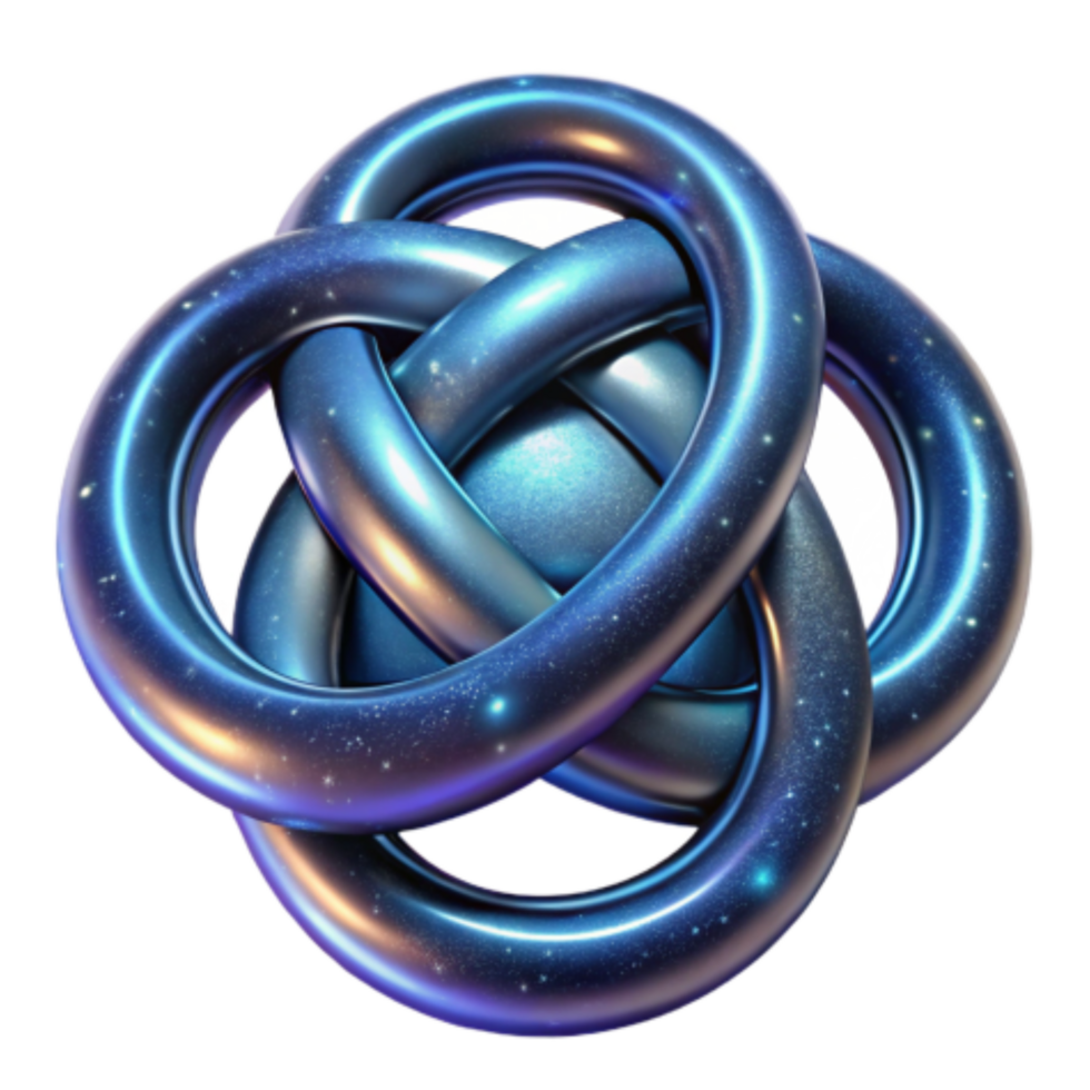 vibrant creative Cosmic Knot Intertwined Rings of Light and Space high resolution png