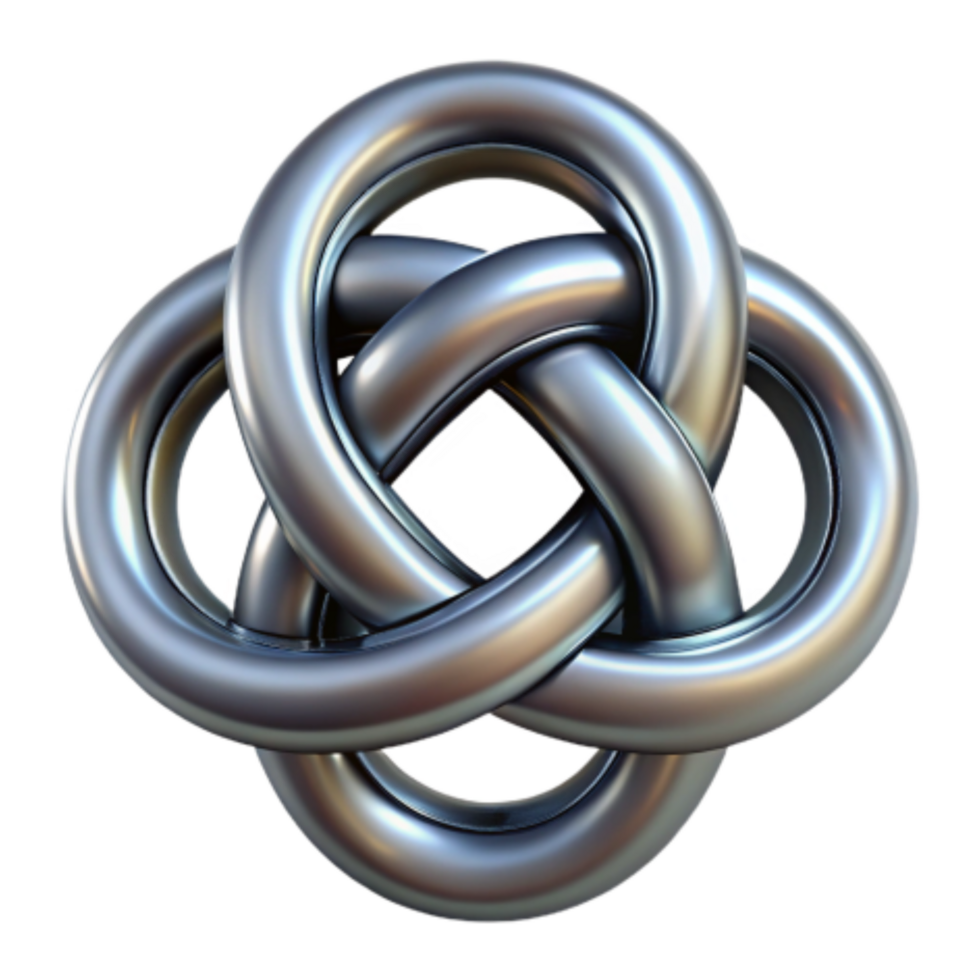 elegant traditional Interlocking Rings A Study in 3D Knot Geometry 4K png