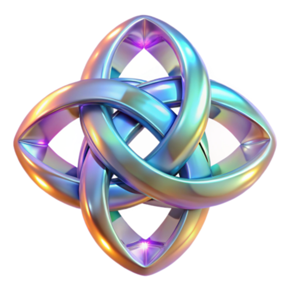 dramatic vintage Interlocking Curves An Iridescent Knot authentic png