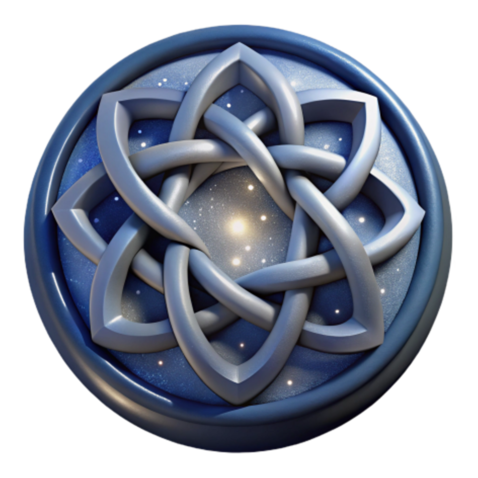 wonderful minimalist Cosmic Knot Celestial Design, 3D Render high quality png