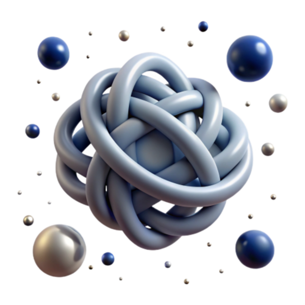 impressive rustic Abstract Knot 3D Render of Intertwined Tubes and Spheres high quality png