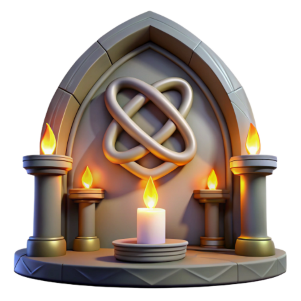 beautiful rustic Mystic Altar Candles, Knot Design, and Archway high resolution png
