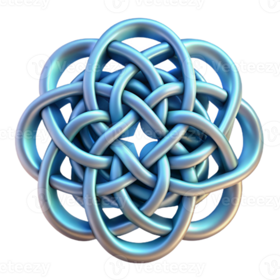 magnificent classic Intricate Knot Design 3D Render of Complex Intertwined Pattern original png