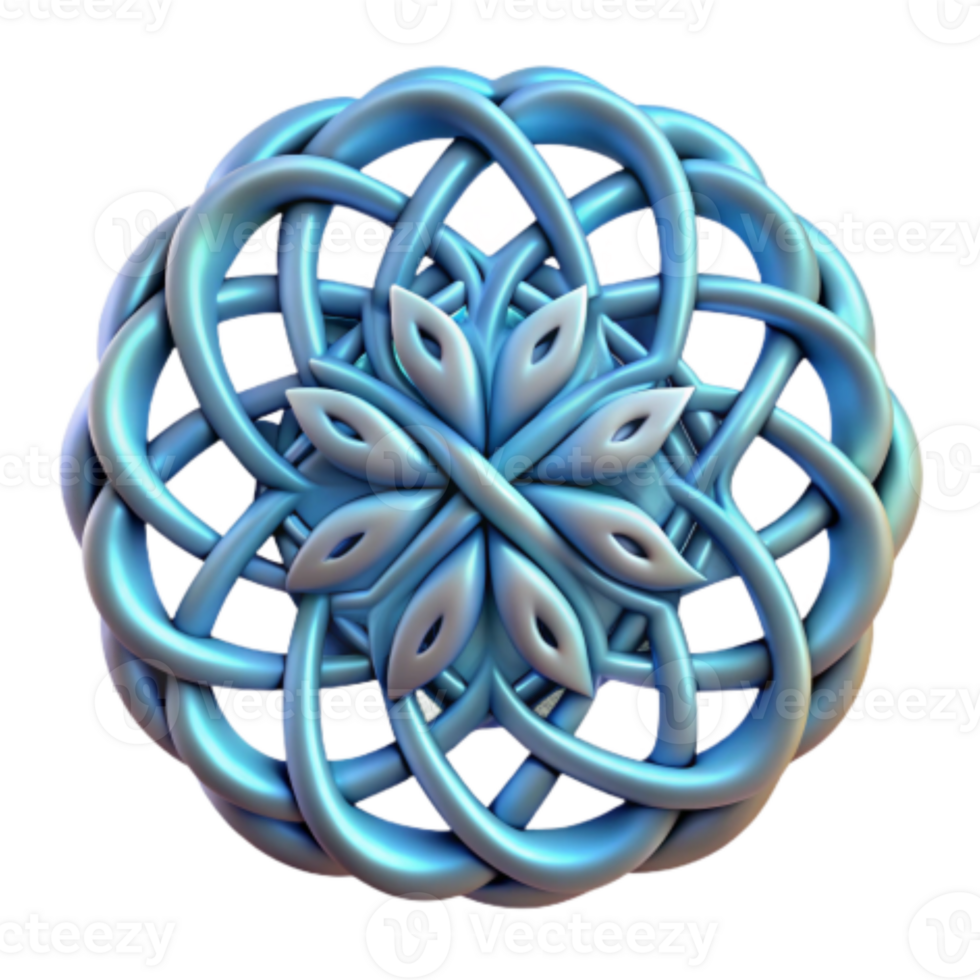 wonderful creative 3D Abstract Knotwork Sphere, Intricate Design premium png