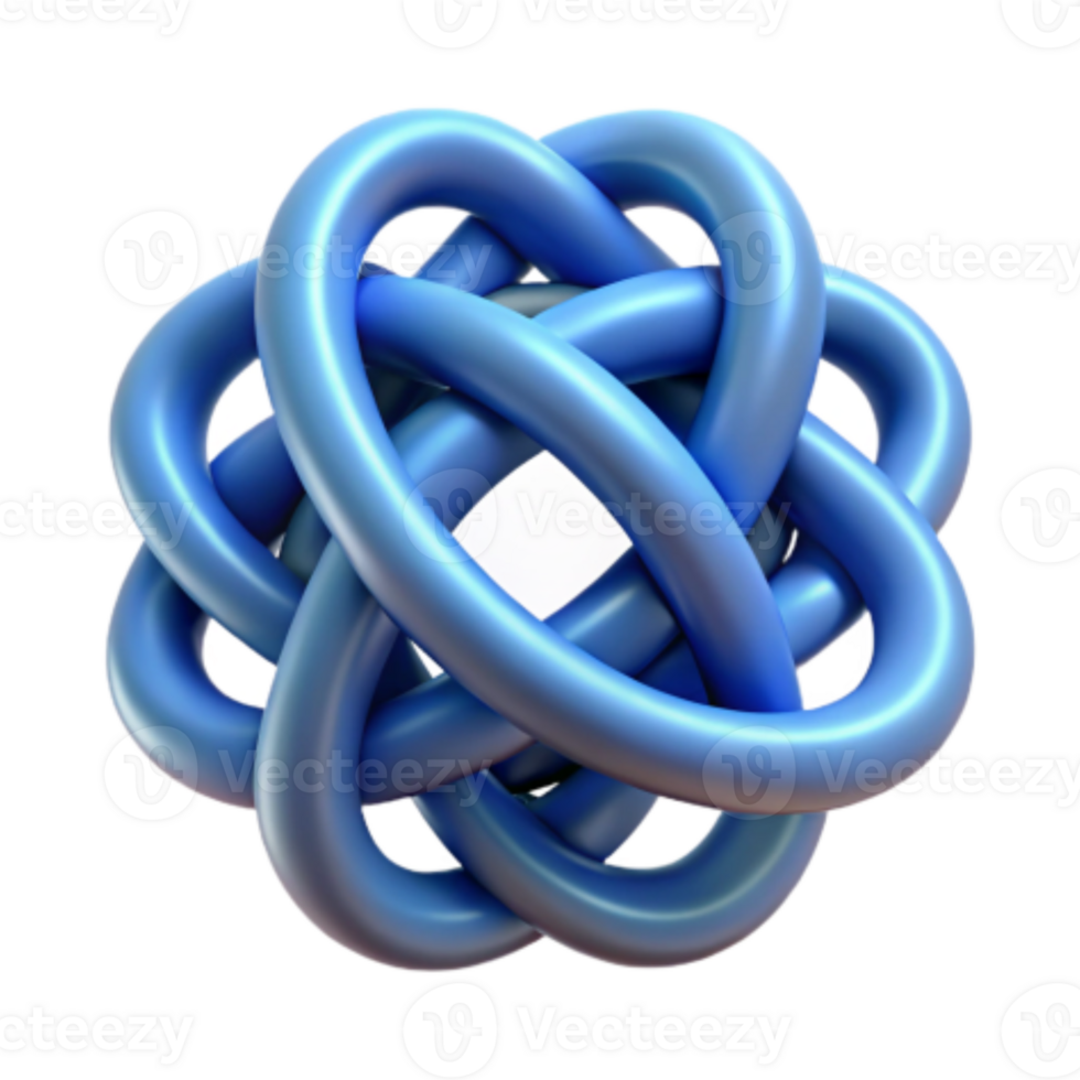 beautiful abstract Intricate 3D Knot Complex Geometry Design authentic png