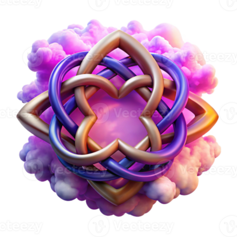 dramatic abstract Mystic Knotwork 3D Render of Intertwined Design 4K png