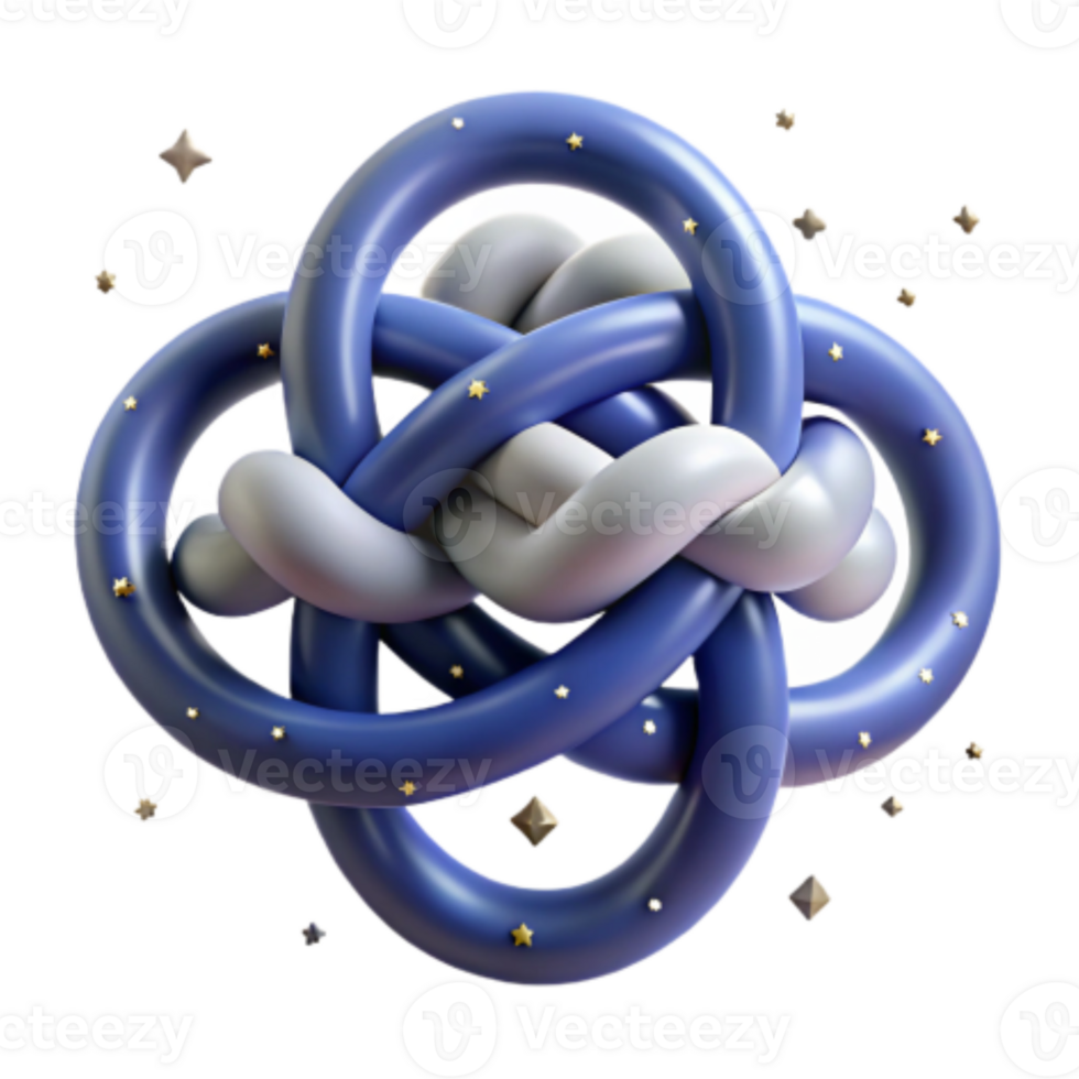 dramatic artistic Celestial Knot Abstract 3D Render of Intertwined Forms premium png