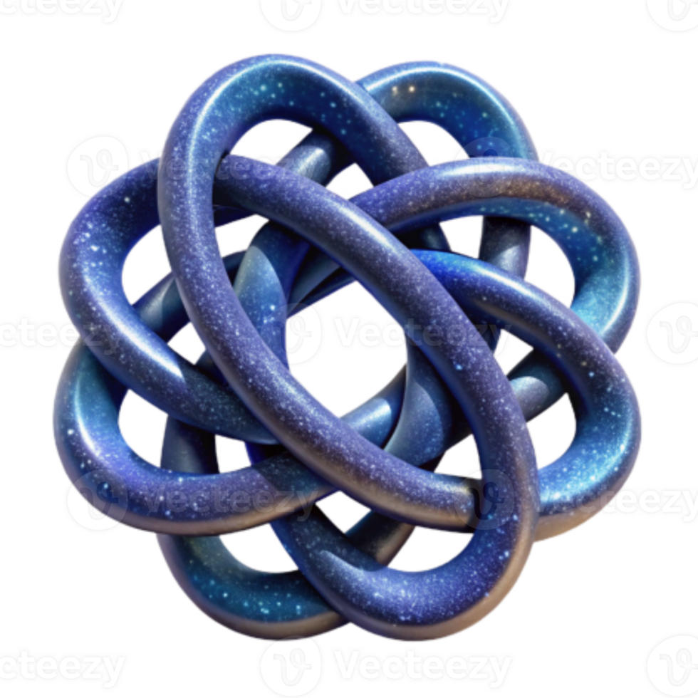 vibrant minimalist Cosmic Knot 3D Abstract Design of Intertwined Rings exclusive png