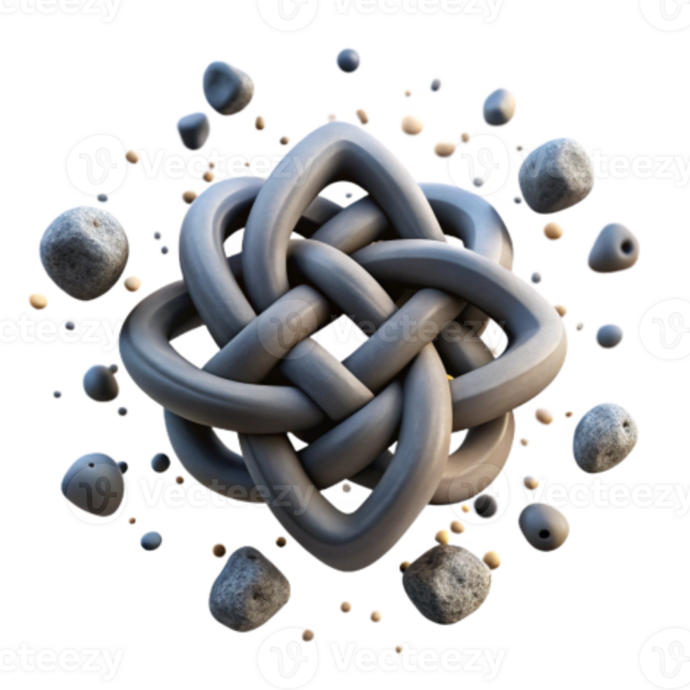 impressive contemporary Abstract Knot Design 3D Render of Intertwined Structure high resolution png