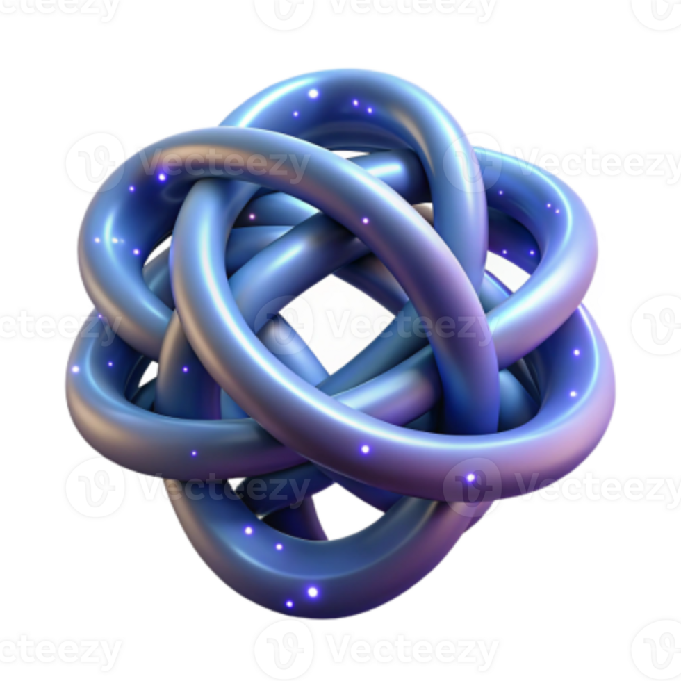 serene contemporary Abstract 3D Knot Complex Intertwined Structure premium png
