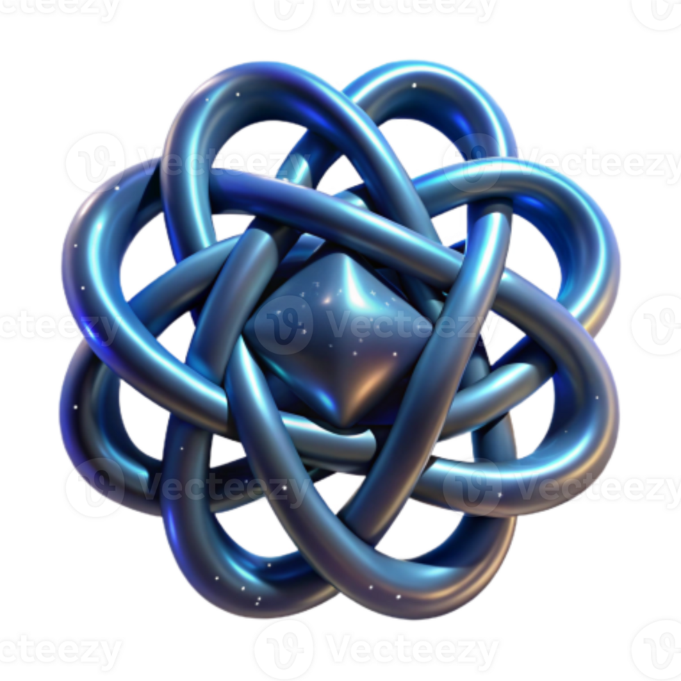 wonderful vintage Abstract 3D Knot Intertwined Curves and Geometric Shapes original png