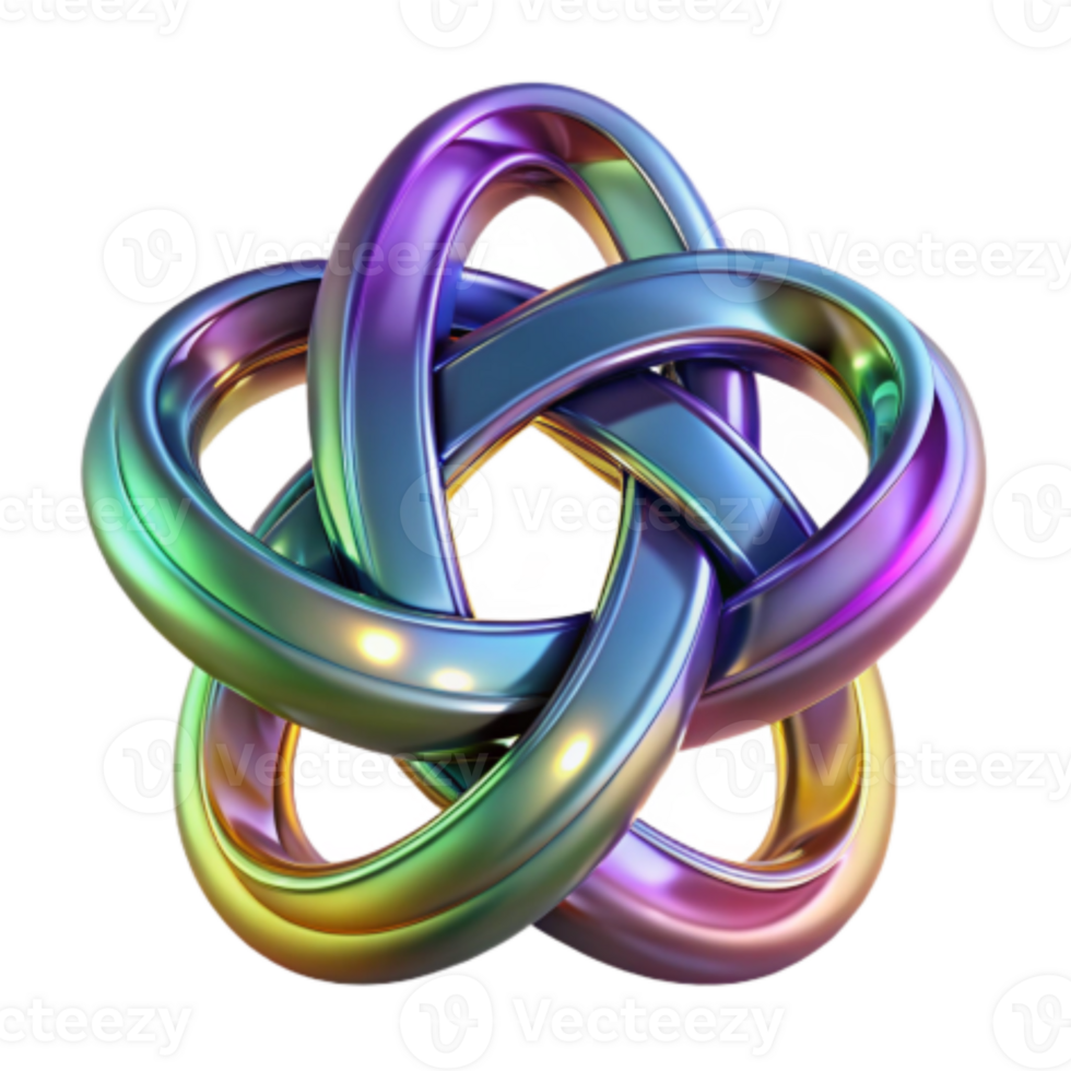 beautiful traditional Interlocking Rings Abstract 3D Knot Design authentic png