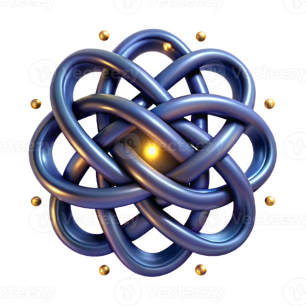 magnificent vintage Intricate Knot Design 3D Model of Intertwined Loops genuine png