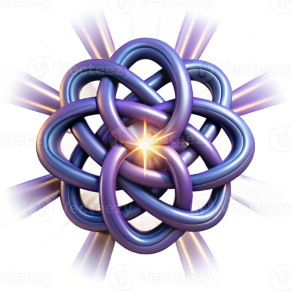 beautiful modern Intricate Knot Design 3D Render of Complex Intertwined Structure original png