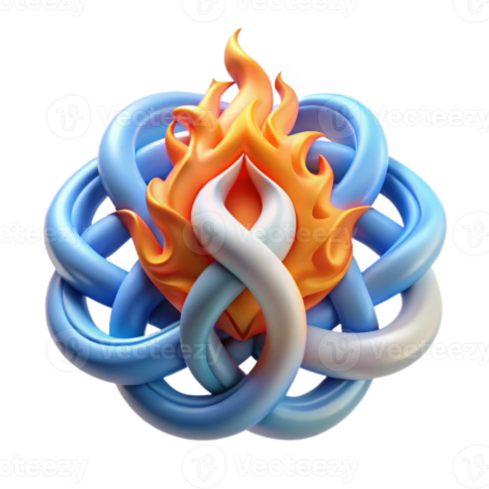 wonderful minimalist Intertwined Fire and Ice A Symbolic Knot of Opposites 4K png