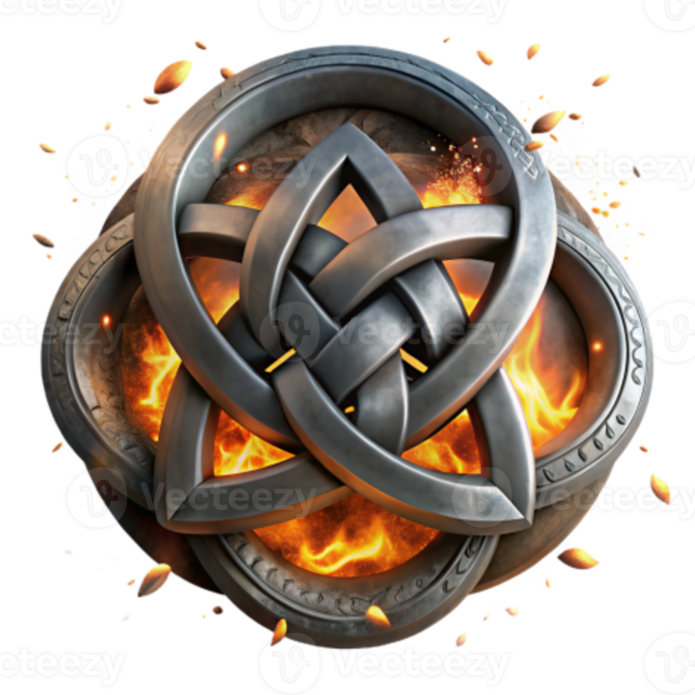 elegant minimalist Fiery Celtic Knot A Symbol of Unity and Power genuine png