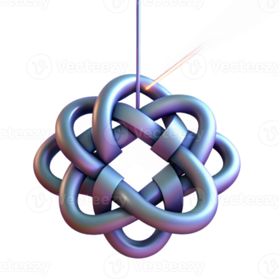 stunning vintage Intricate 3D Knot Structure Geometric Design Laser Interaction 4K png