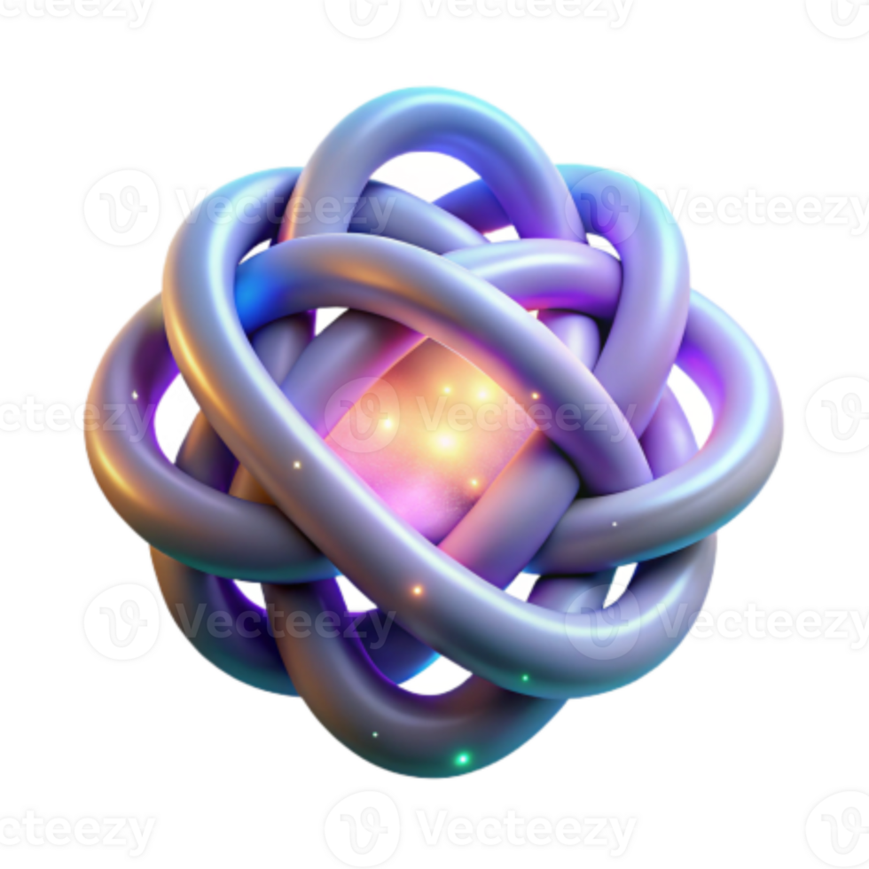 extraordinary minimalist Intricate Knot 3D Render of Abstract Intertwined Structure professional png