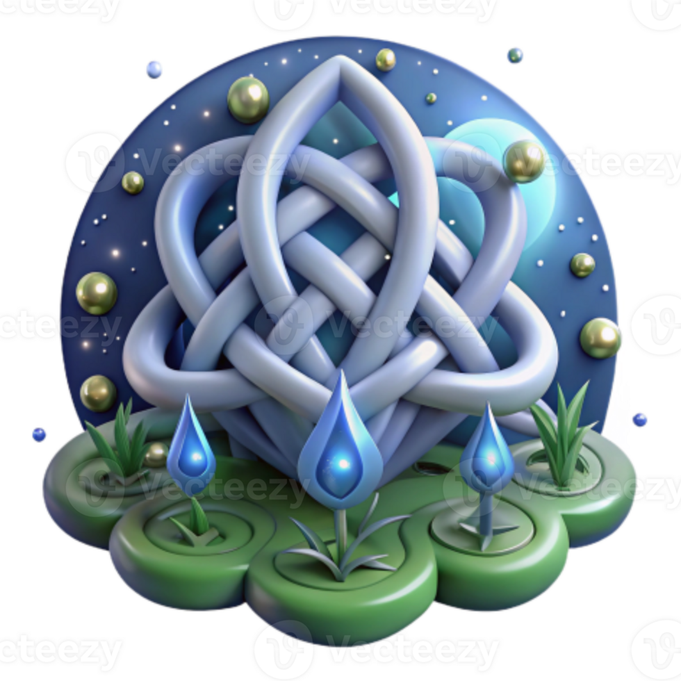 magnificent traditional Celestial Knot 3D Render of Fantasy Art authentic png