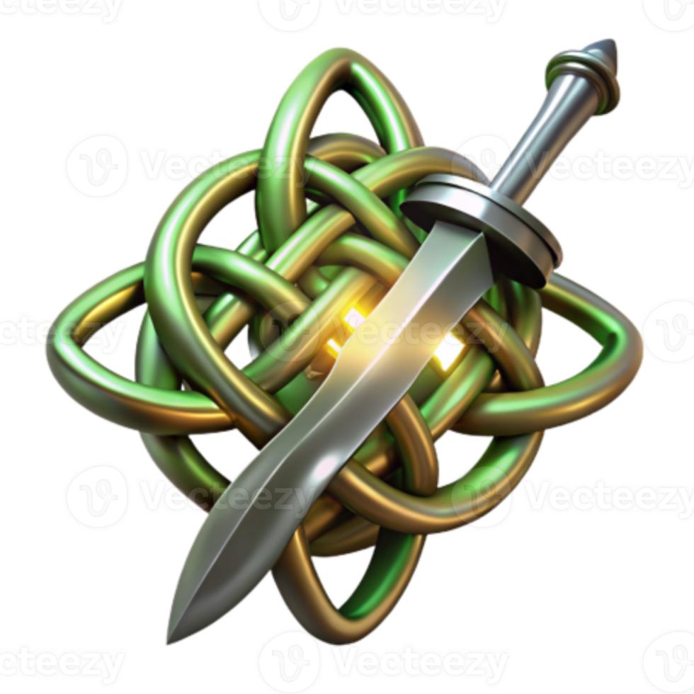 elegant contemporary Celtic Knot and Sword A Symbol of Strength and Heritage detailed png