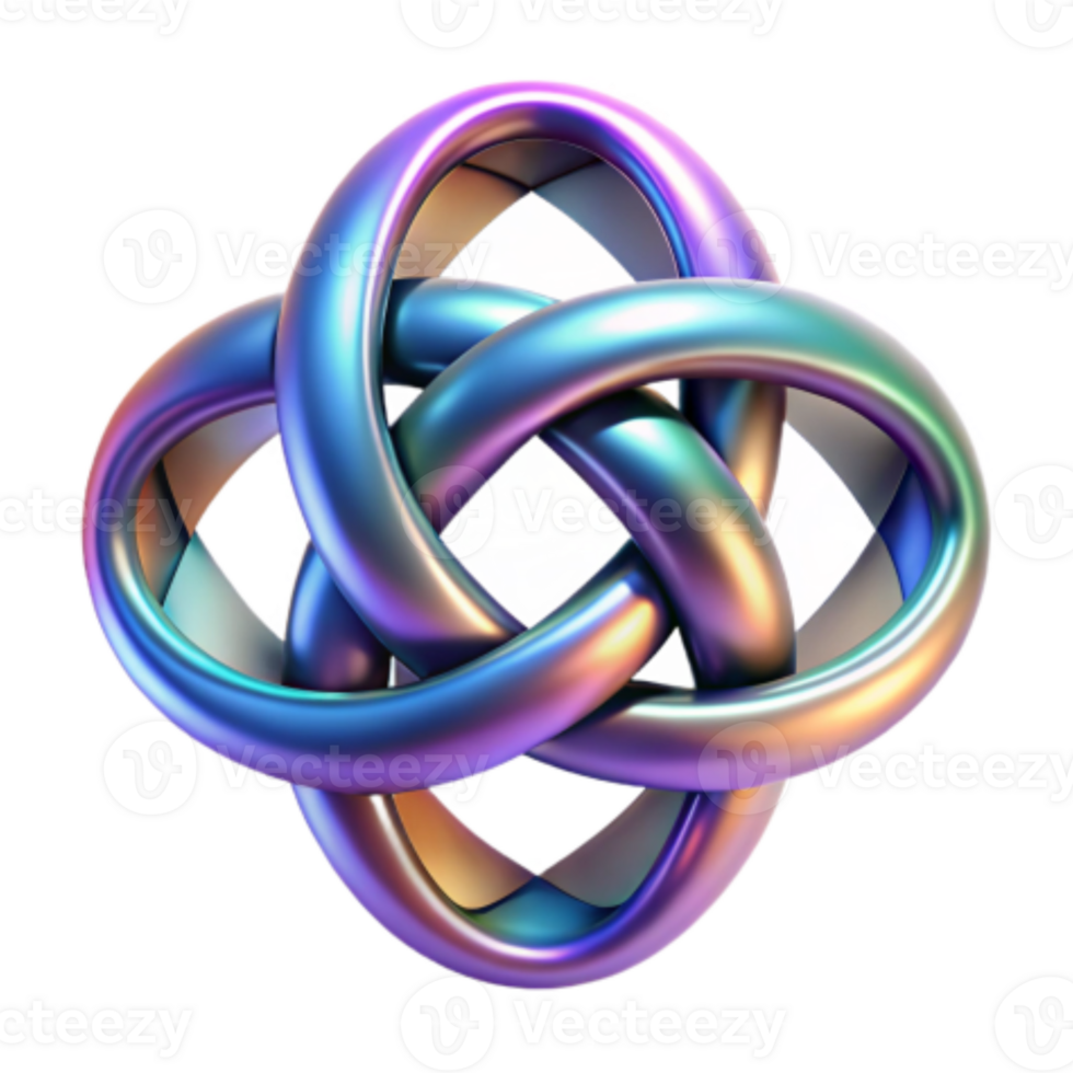 impressive minimalist Interlocking Rings A 3D Abstract Knot Design high resolution png