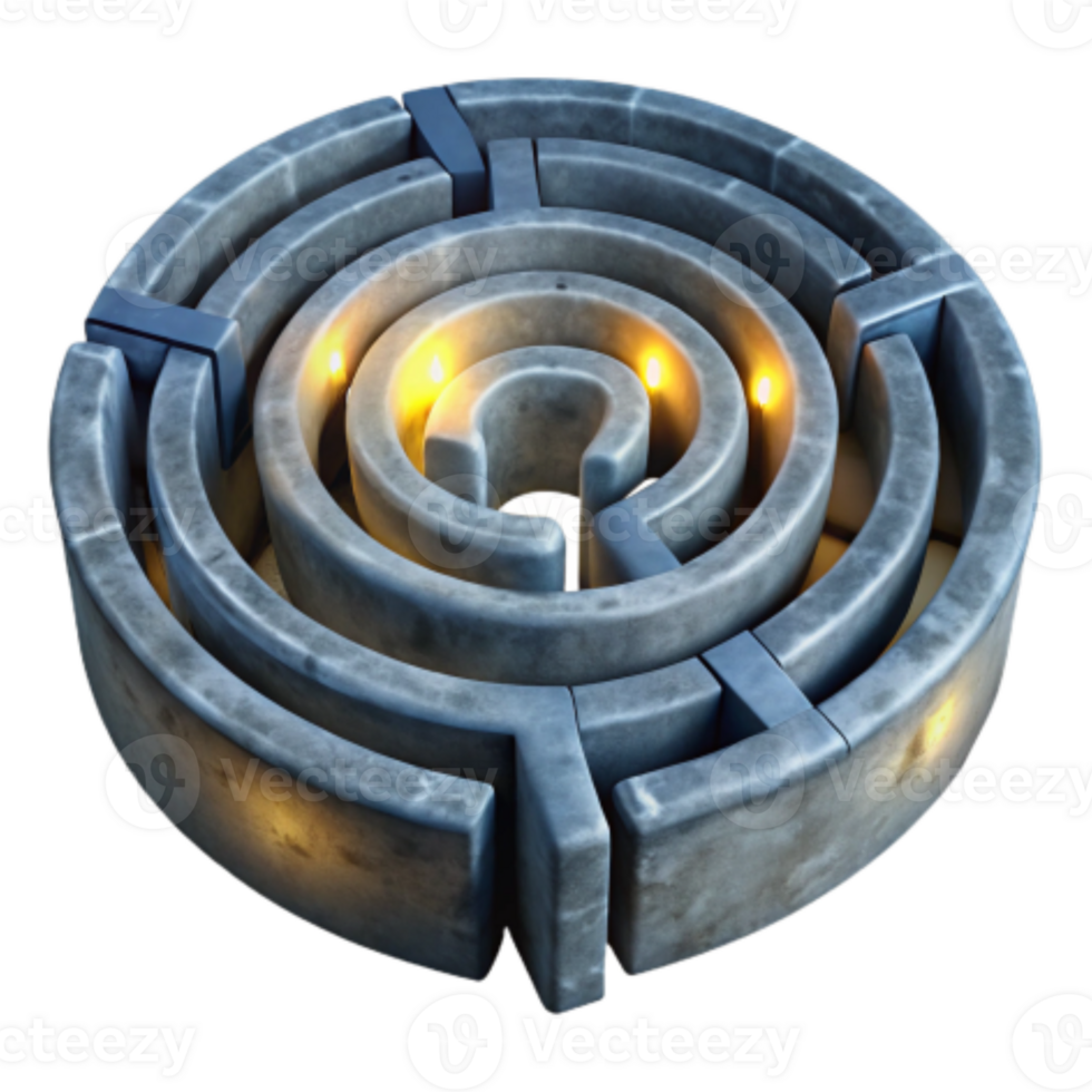 elegant rustic Circular Stone Maze A 3D Puzzle exclusive png