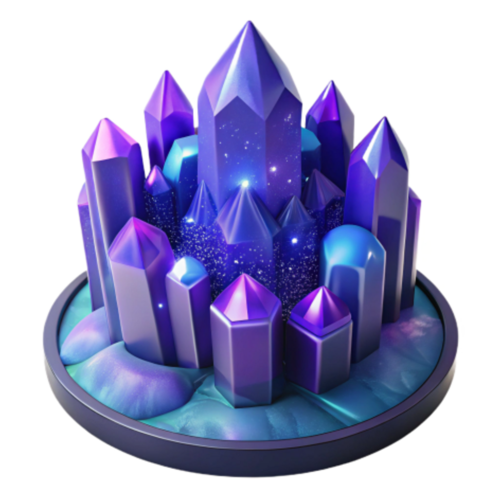 extraordinary abstract Glimmering Crystal Cluster A Sparkling 3D Render authentic png