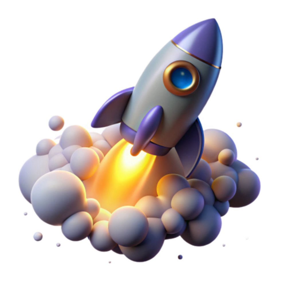 serene artistic Rocket Launch Rapid Growth, Innovation, and Success original png