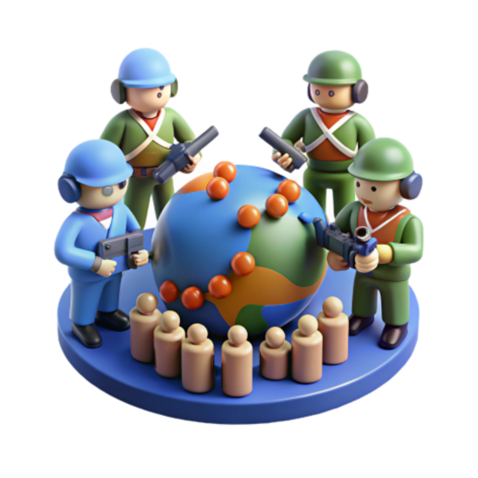 extraordinary artistic Global Conflict Toy Soldiers World Crisis 4K png