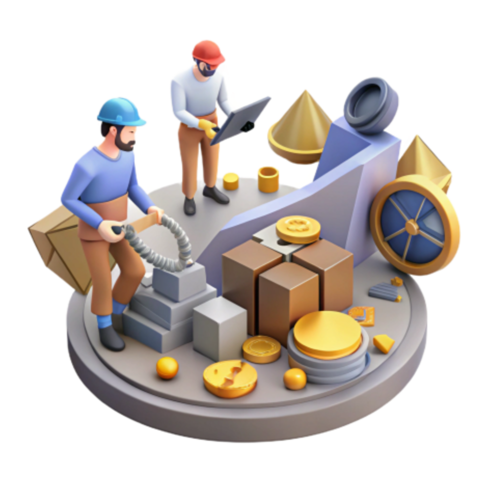 impressive contemporary Workers Collaborate on Resource Management and Logistics high resolution png