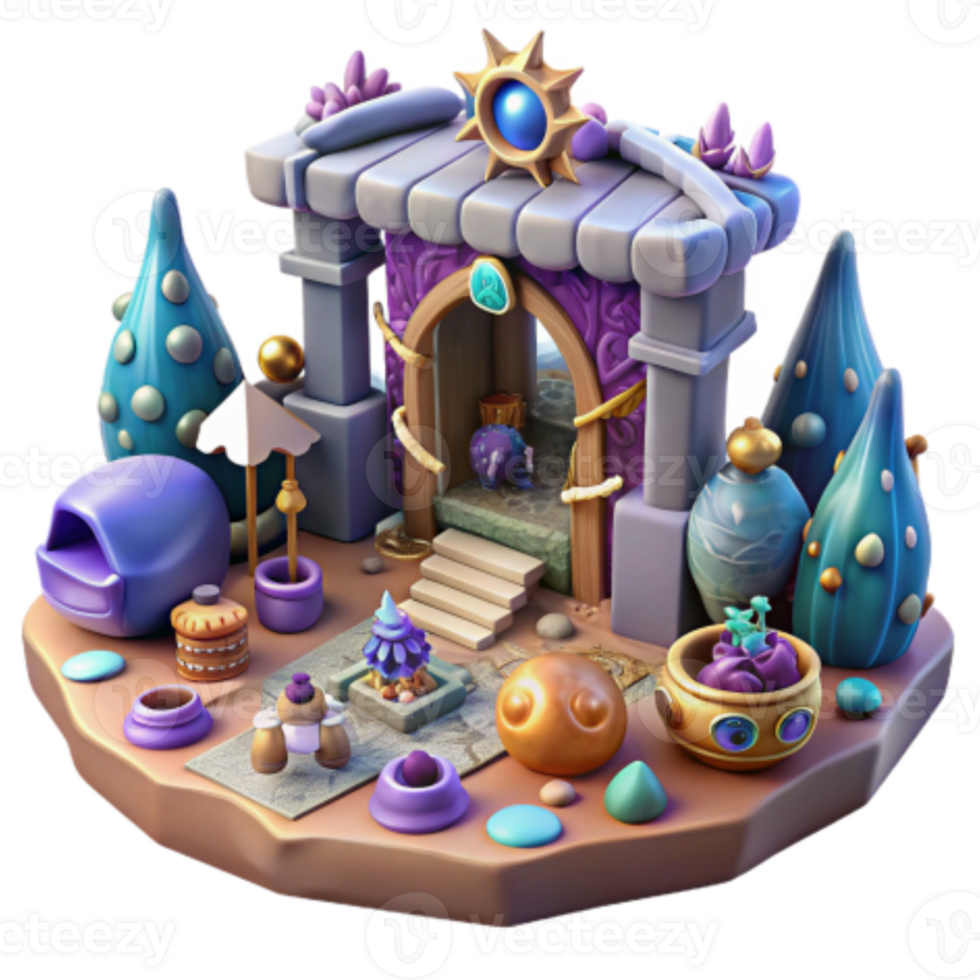 wonderful artistic Enchanted Portal Fantasy 3D Render of Mystical Realm professional png