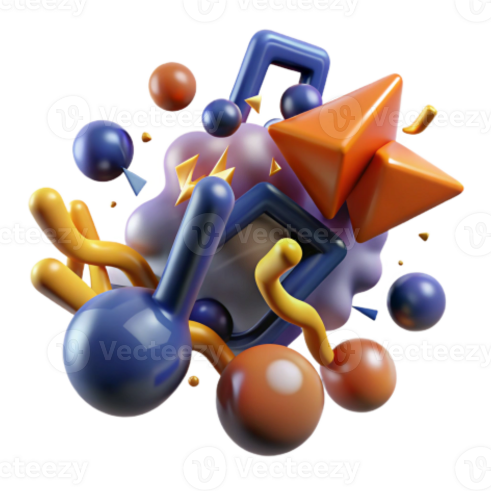 dramatic classic Abstract 3D Shapes Colorful, Playful, Dynamic Design high quality png