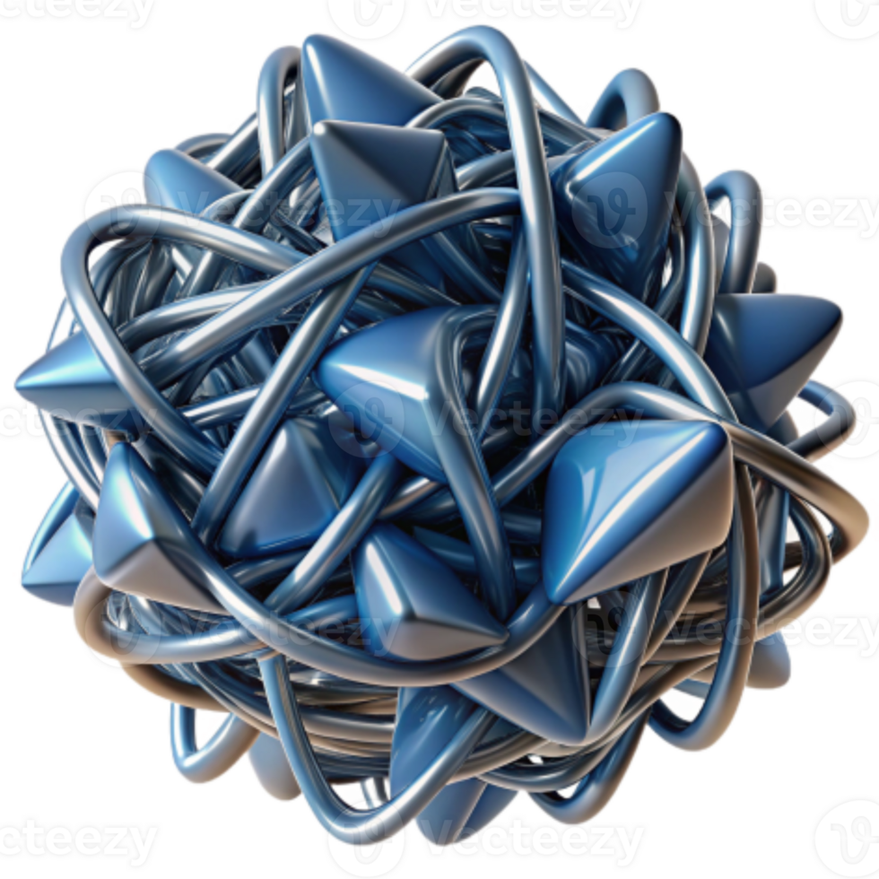 stunning artistic Intricate 3D Abstract Knotted Metal Forms genuine png