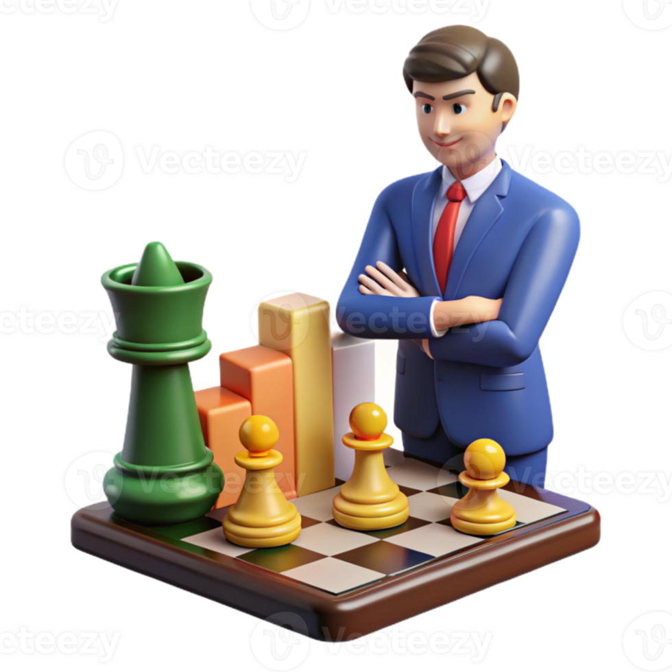 serene contemporary Strategic Planning Chess, Growth Charts, and Business Success professional png