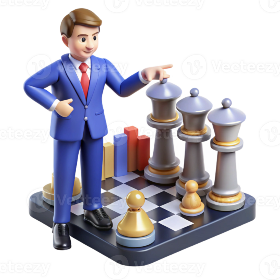 beautiful creative Strategic Planning Chessboard Visualization for Business Growth authentic png