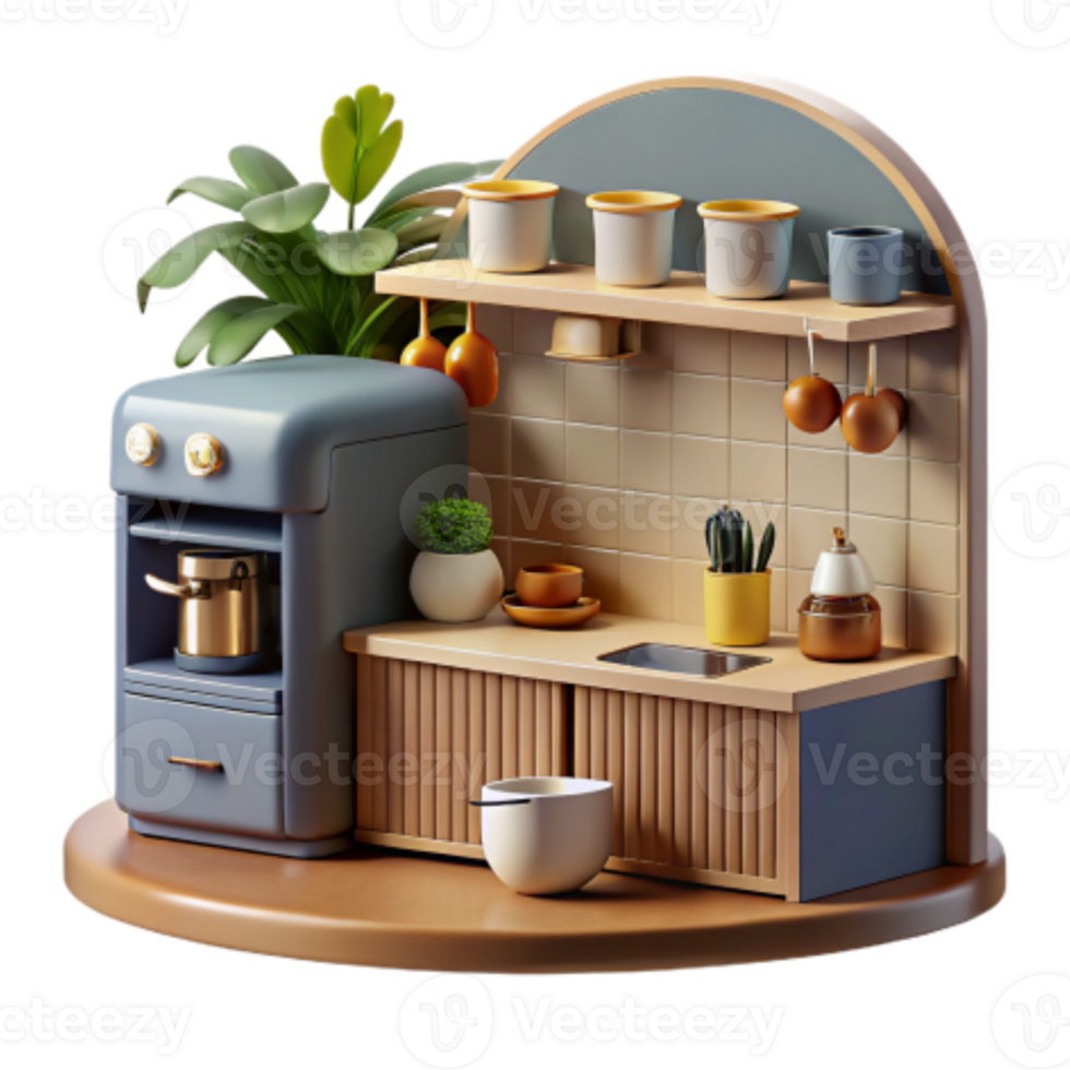 stunning abstract Cozy Kitchenette Minimalist Home Coffee Setup authentic png