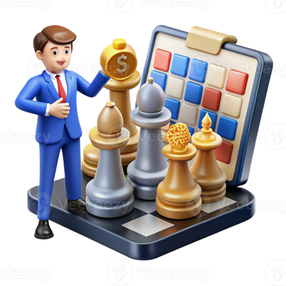 vibrant abstract Strategic Financial Planning Chess Game Business Strategy original png