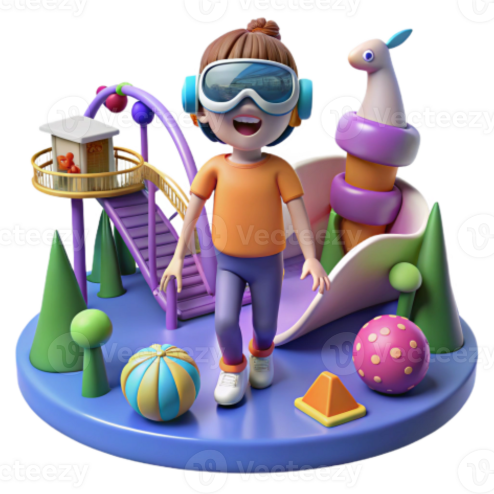 elegant modern Child in VR at Playground Immersive Play Experience genuine png