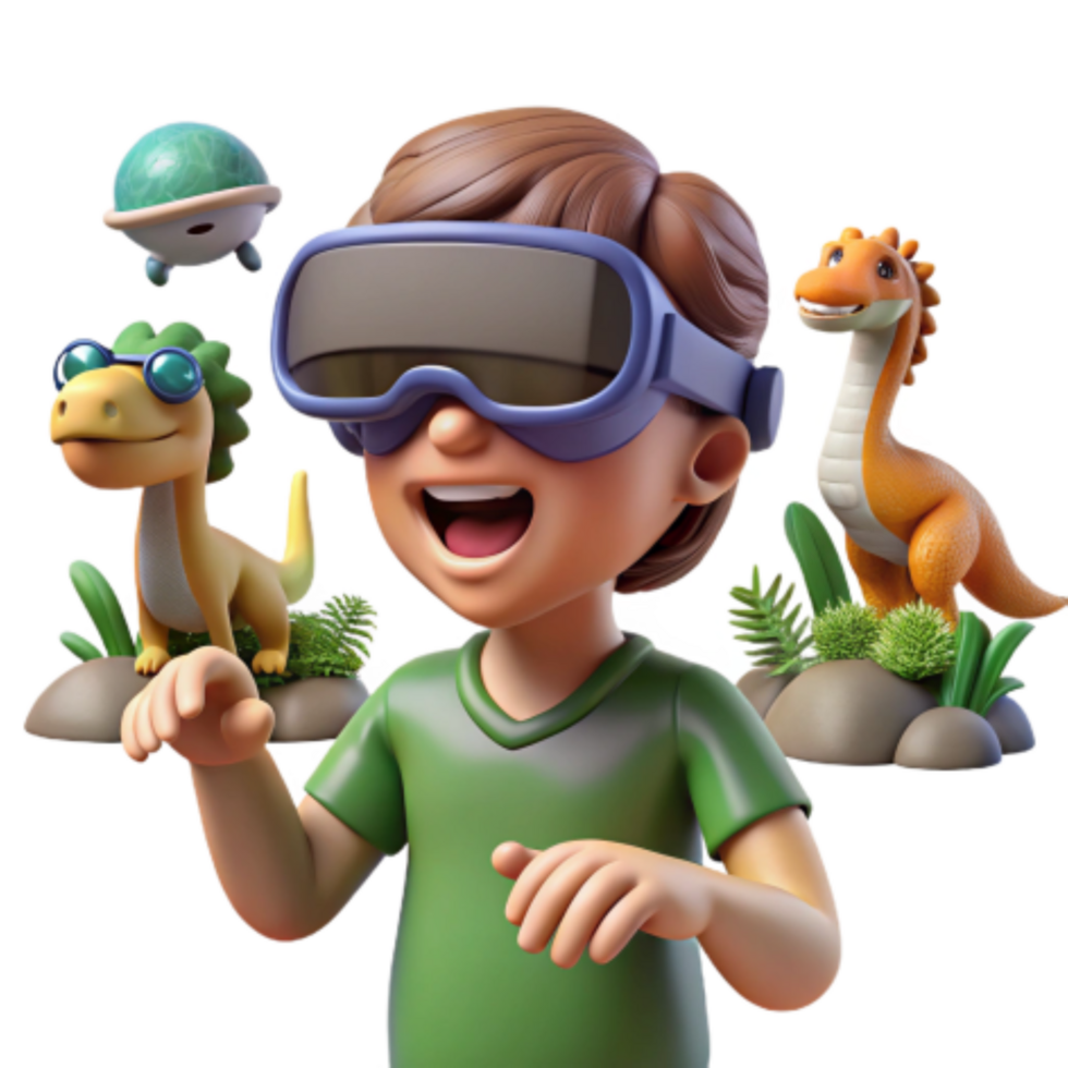 beautiful abstract Immersive VR Dinosaur Adventure for Kids professional png