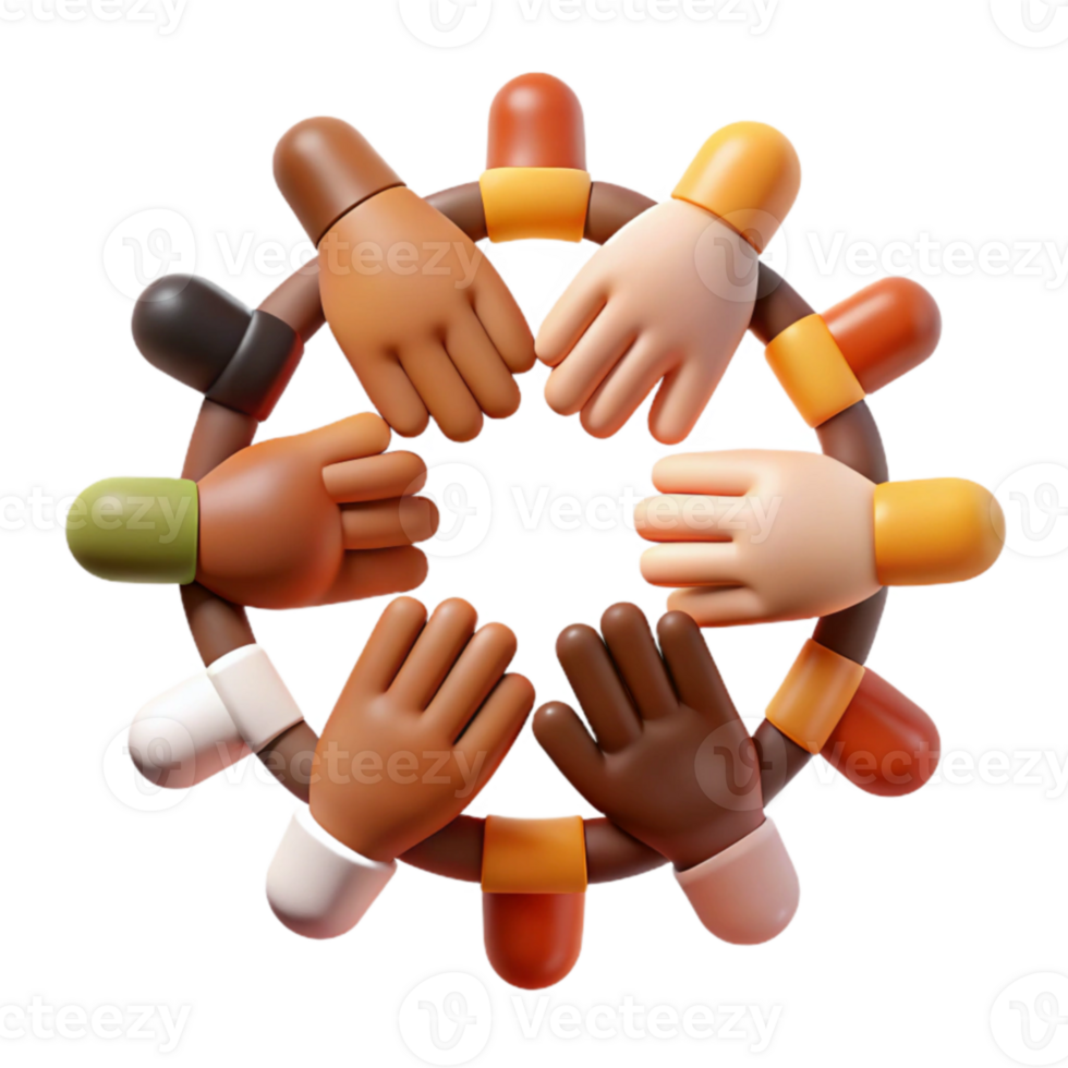 extraordinary rustic Unity, Diversity, Teamwork Hands in a Circle high resolution png