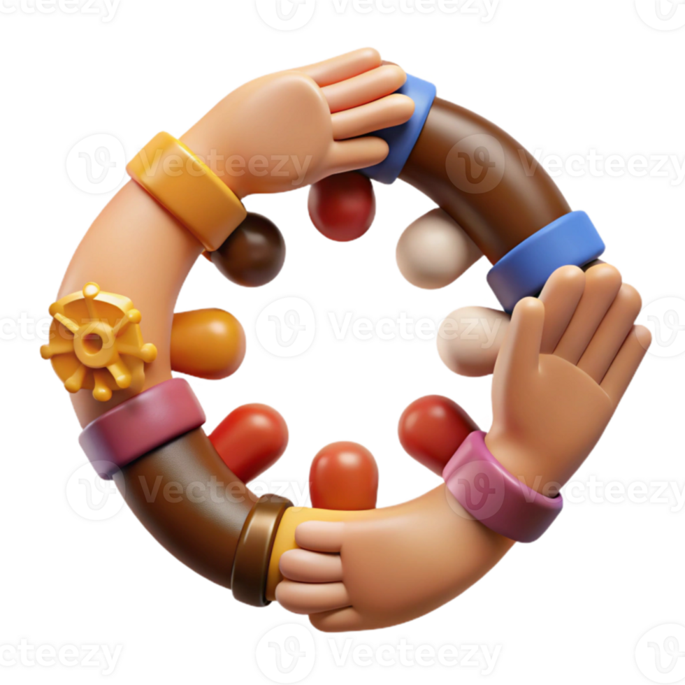 serene contemporary Unity, Collaboration, Teamwork A Circle of Hands original png