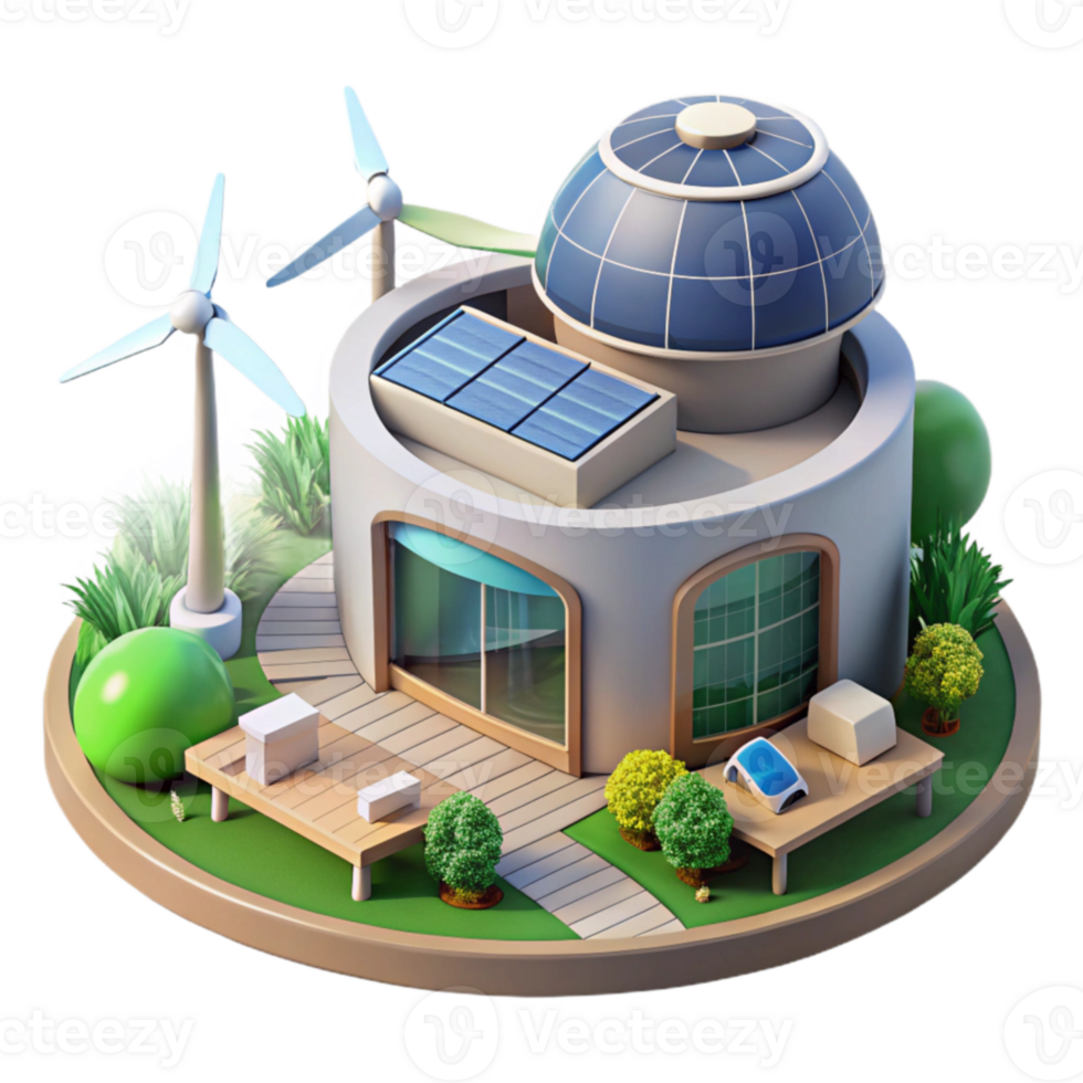 serene abstract Eco-Friendly Smart Home with Renewable Energy authentic png