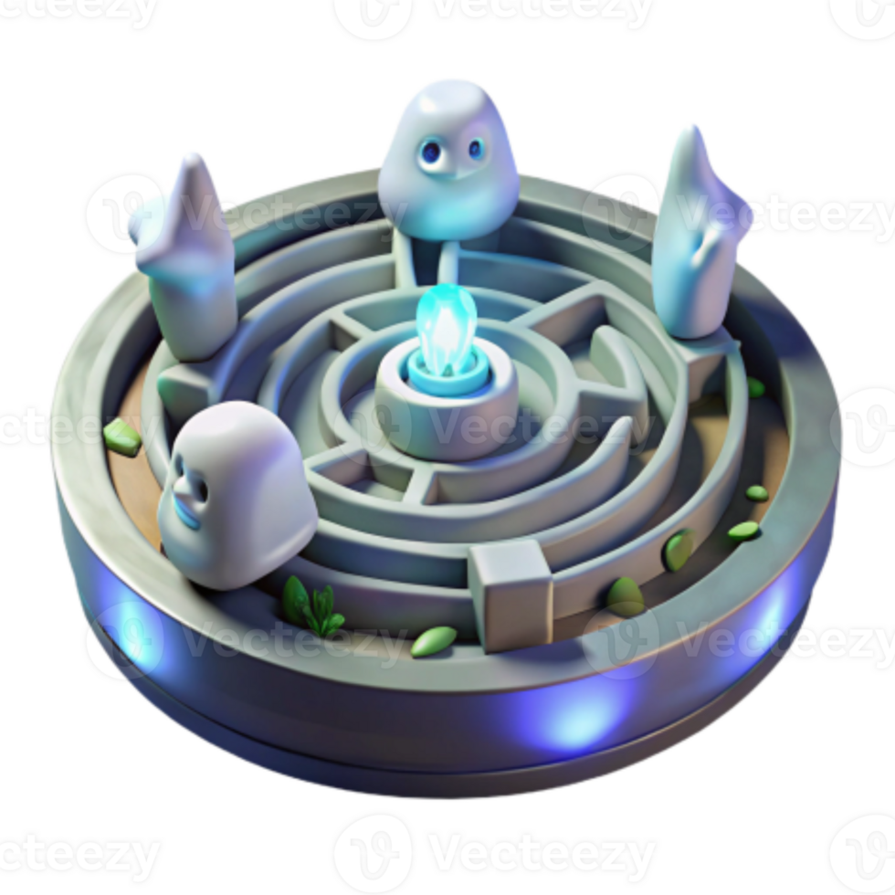 impressive artistic Mysterious Maze Glowing Spirits Ancient Puzzle genuine png