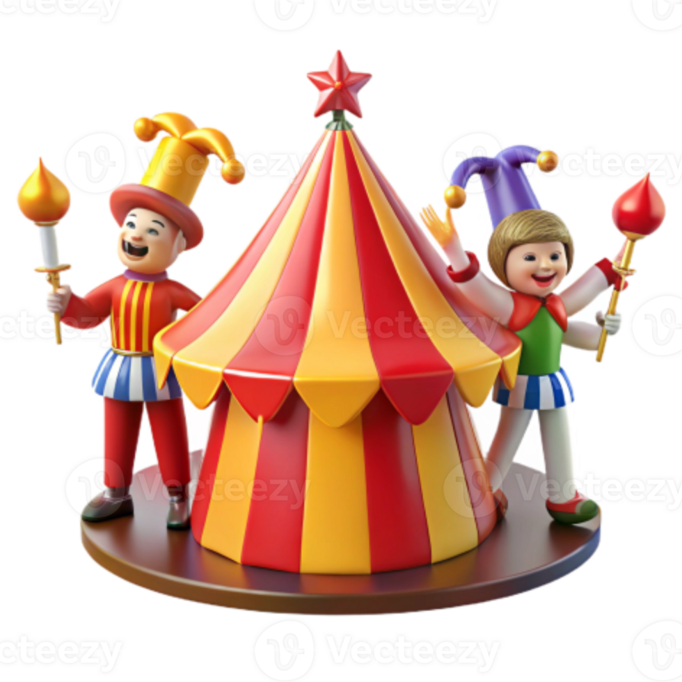 stunning creative Circus Fun Jester, Tent, and Festive Celebration authentic png