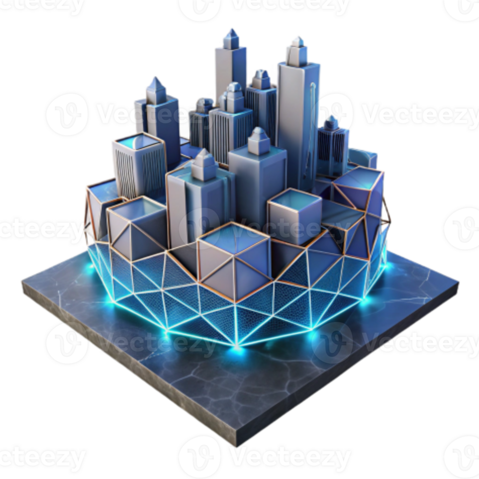 dramatic abstract Smart City Networked Urban Infrastructure authentic png