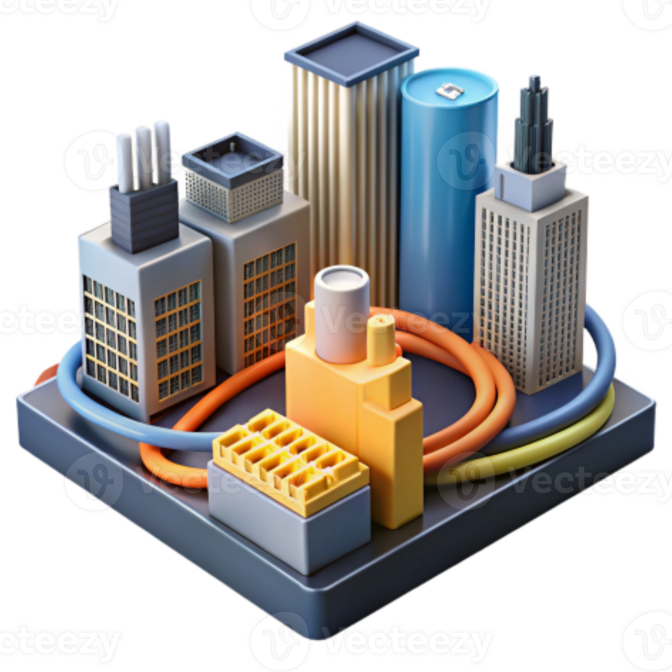elegant classic Smart City Infrastructure A 3D Model of Urban Development professional png