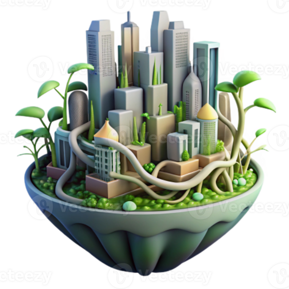 elegant modern Urban Greenery Sustainable Cityscapes genuine png