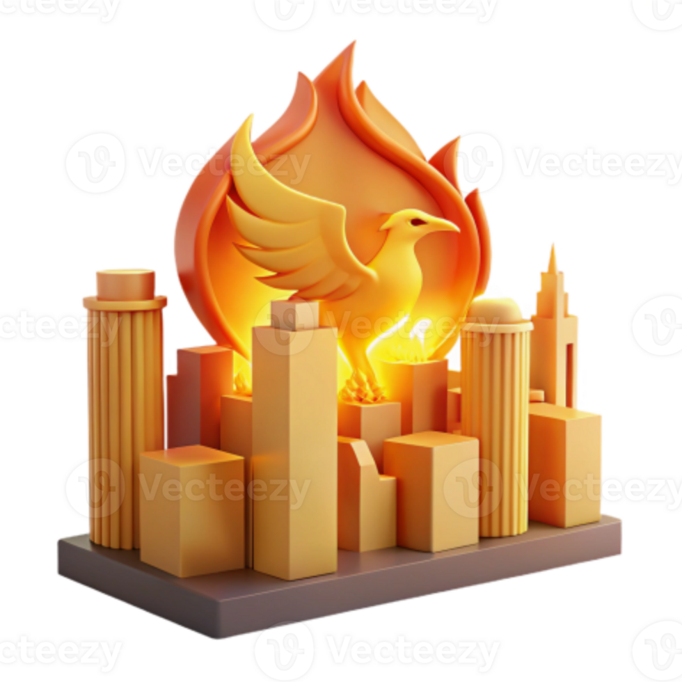 extraordinary rustic Phoenix Rising Cityscape Rebirth authentic png